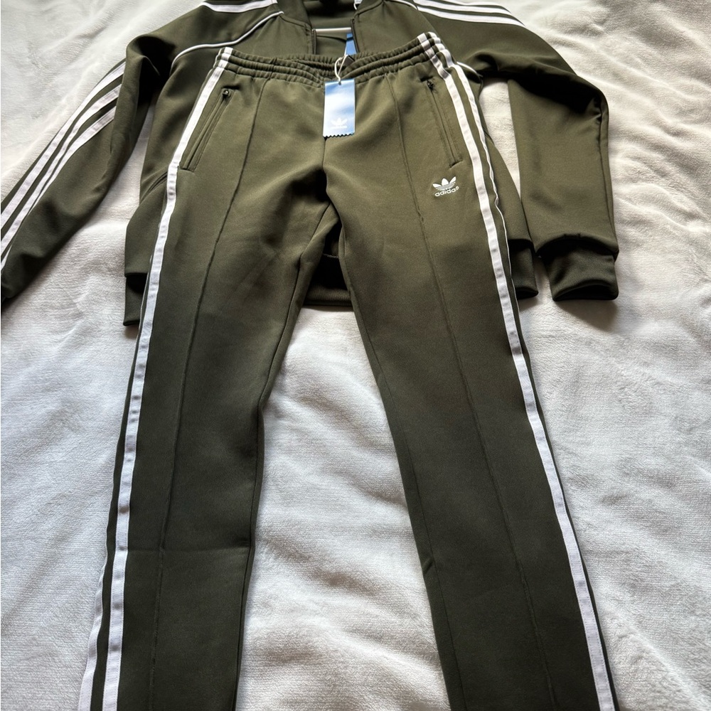 adidas Olive Track Pants set with White Stripes - Picture 8 of 8